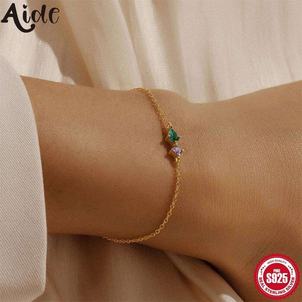 Aide Simple Classic 925 Sterling Silver Gold Plated Round Hoop Bracelet Chains for Women Fashion Romantic Fine Jewelry Pulseras