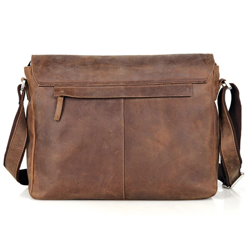 Vintage Crazy Horse Leather Men Shoulder bag Genuine Leather Messenger Bag men Crossbody Bag Sling Leisure Bag Casual Brown 251230
