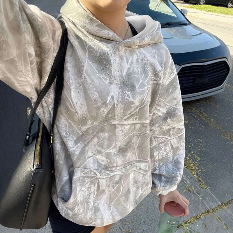 2026 Cross-Border Autumn Women's Vintage Hoodie Hot Sale Long Sleeve Jungle Maple Leaf Branch Pattern 3D Sweatshirt