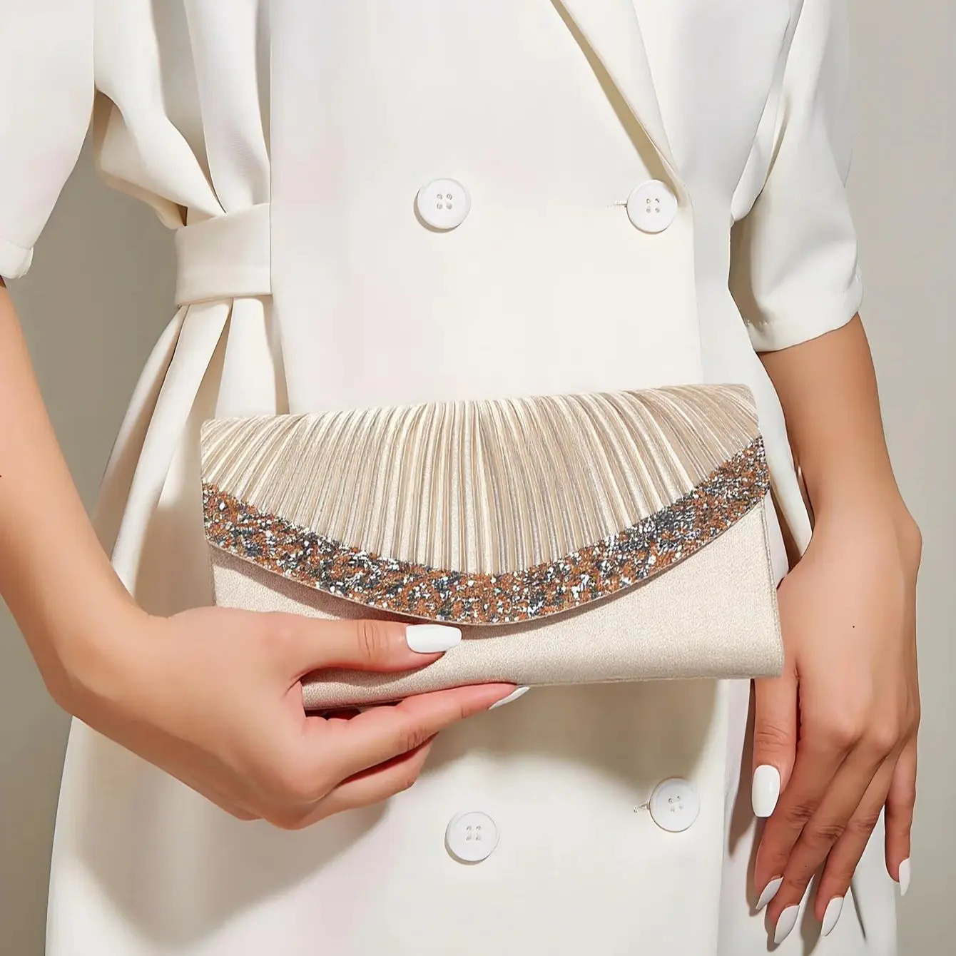 Shiny Evening Clutch Bags Envelope Rhinestones Satin Clutch Bags Shoulder Chain Party Wedding Cocktail Handbags 251231