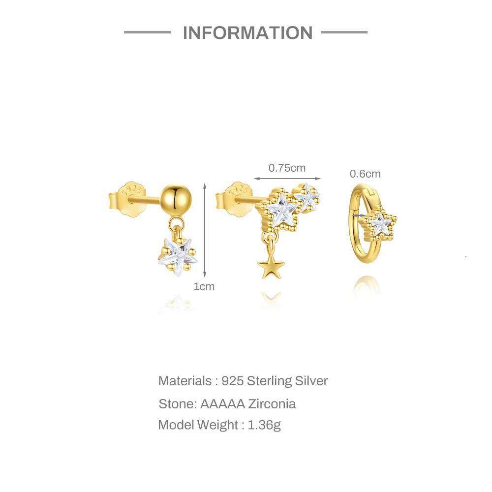 Aide Various Styles Zircon Set 925 Sterling Silver Women Earrings Ear Stud Pendientes Summer Y2k 2026 New Year Jewelry