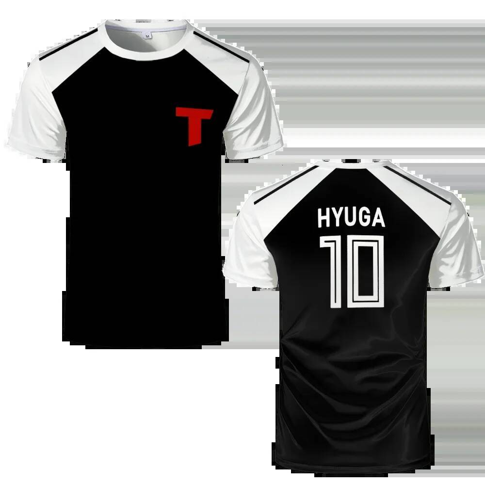 Oog3 Men's T-shirts Captain Tsubasa Anime Tshirt Hyuga Animation Cosplay Short-sleeved 3d Printed Jersey T-shirts Mens Designer Clothes
