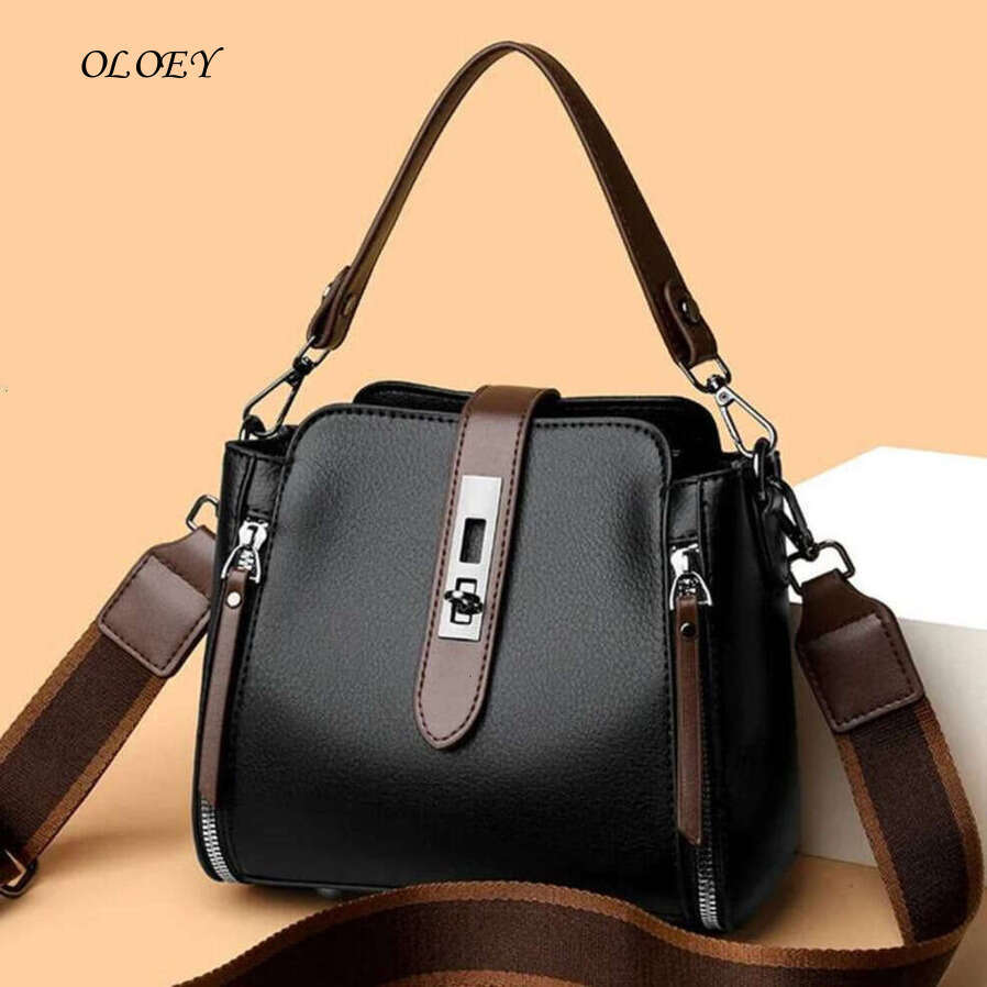 Oloey High Quality Leather Luxury Purses And Handbags Women Female Shoulder Crossbody Bags For Ladies 2024 Sac A Main Noble temperament bag