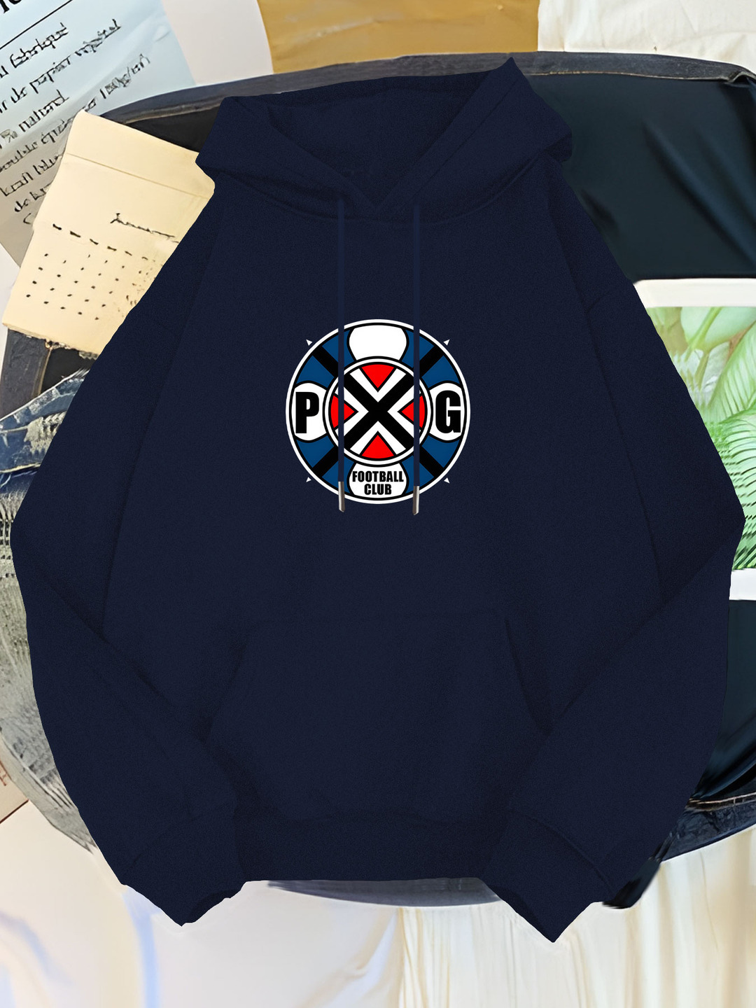 Men'S Navy Blue Print - "PICK YOUR POISON" Design Red White Stripes, Soft Blend, Casual Long Sleeve with Front Pockets, Perfect for Fal