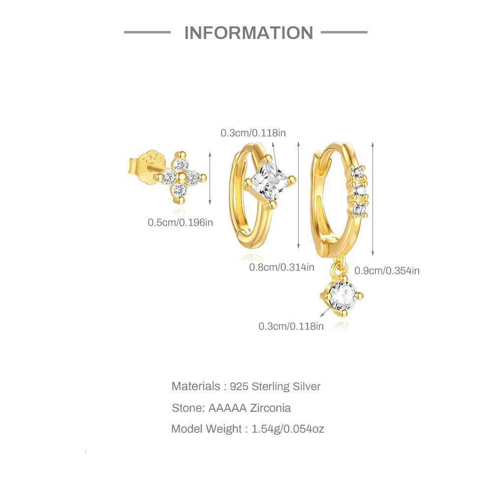 Aide 925 Sterling Delicate Shiny Hollowed Out Flower Earrings for Women DIY Jewelry Star Plata Silver Brincos Pendientes