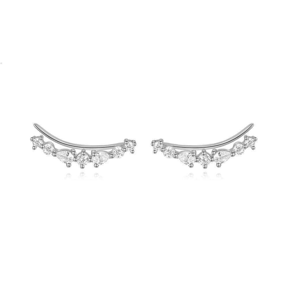 Aide 1pair 925 Sterling Silver Hook Clip on for Women Zircon Climbing Ear Cuff Earrings Fashion Jewelry Gifts