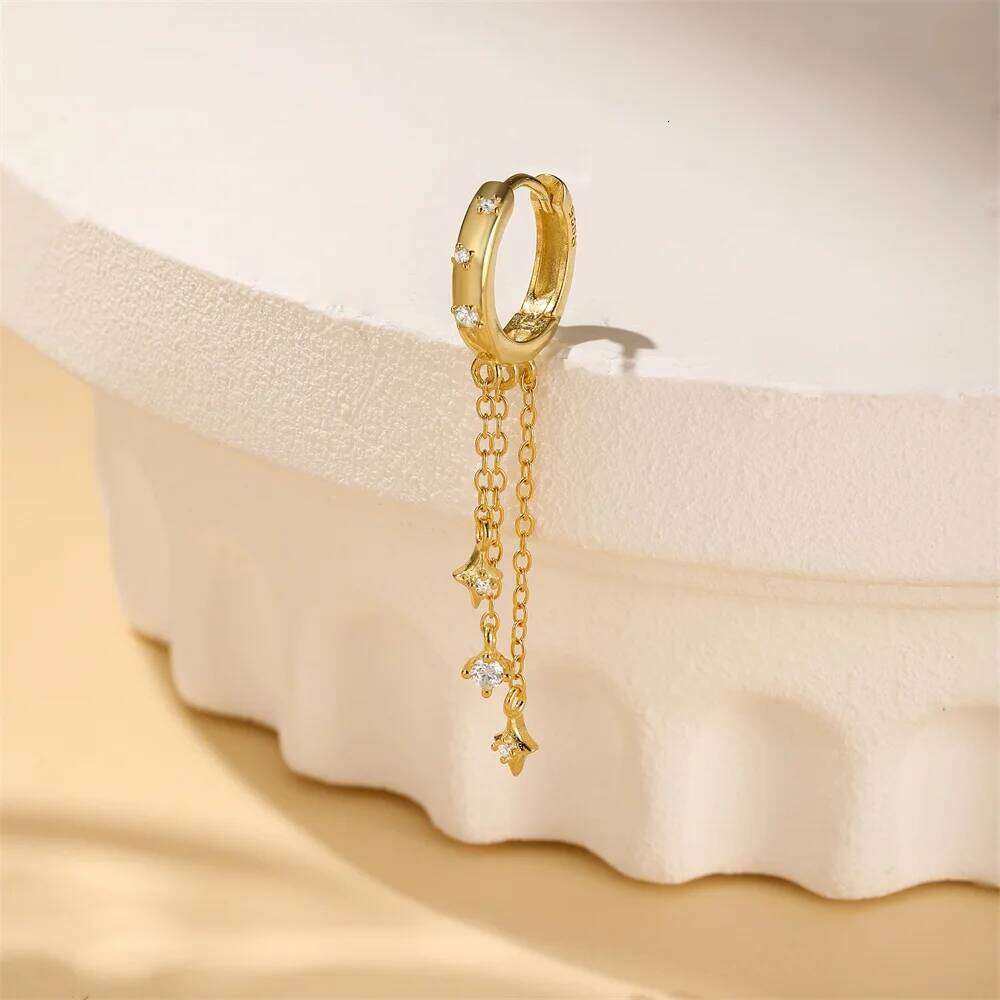 Aide Female Dangle for Women Star Starburst North-Star Real 925 Silver Charm Drop Earrings For Girl Fine Jewelry aretes