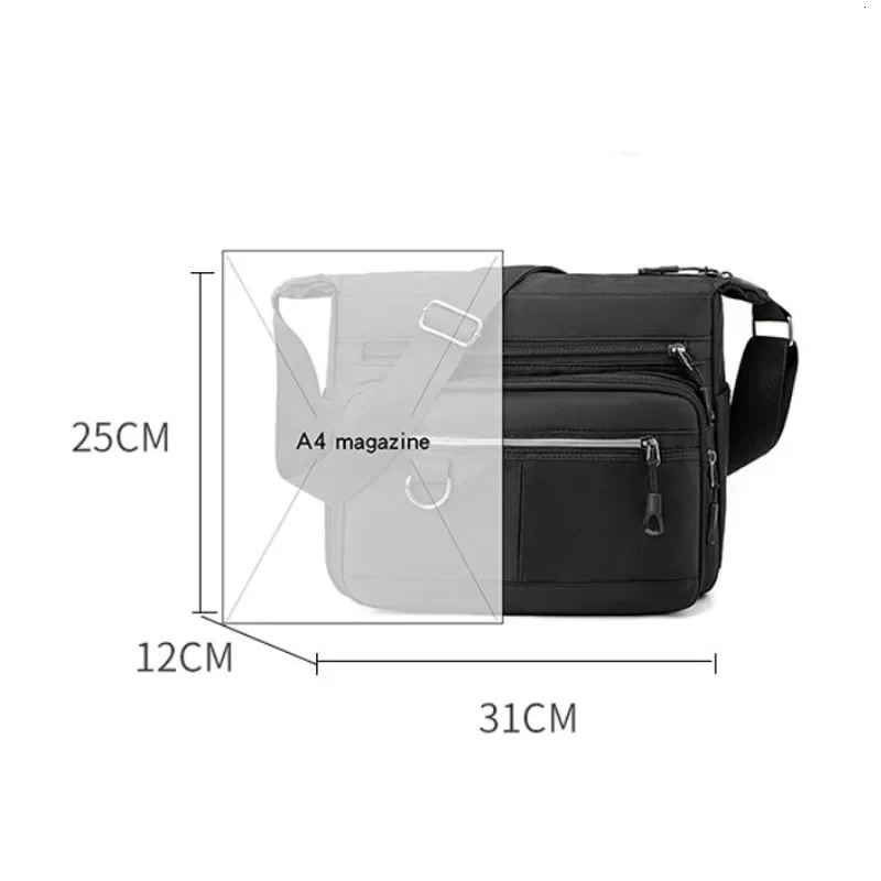 2026 Shoulder Mens Bag Waterproof Oxford n Crossbody Handbag Large Capacity Messenger Bags for Men 251230