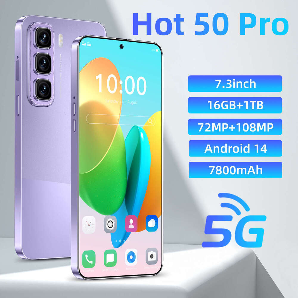Famous brand cross-border exclusive smartphone Hot 50 Pro high-definition large screen 16+1TB source factory direct sales CKS