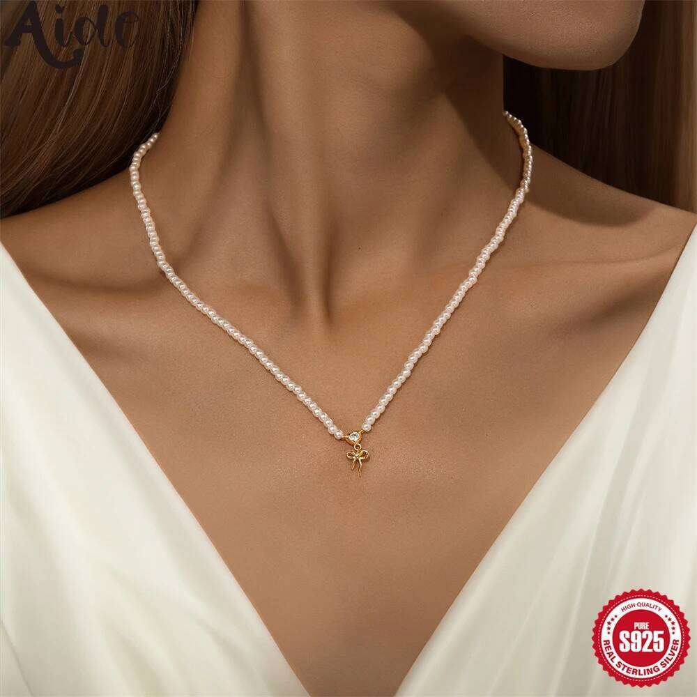 Aide 925 Sterling Silver Temperament Sweet Zircon Crystal Butterfly Pendant Necklaces For Women Trendy Ladies Neck Chain Jewelry