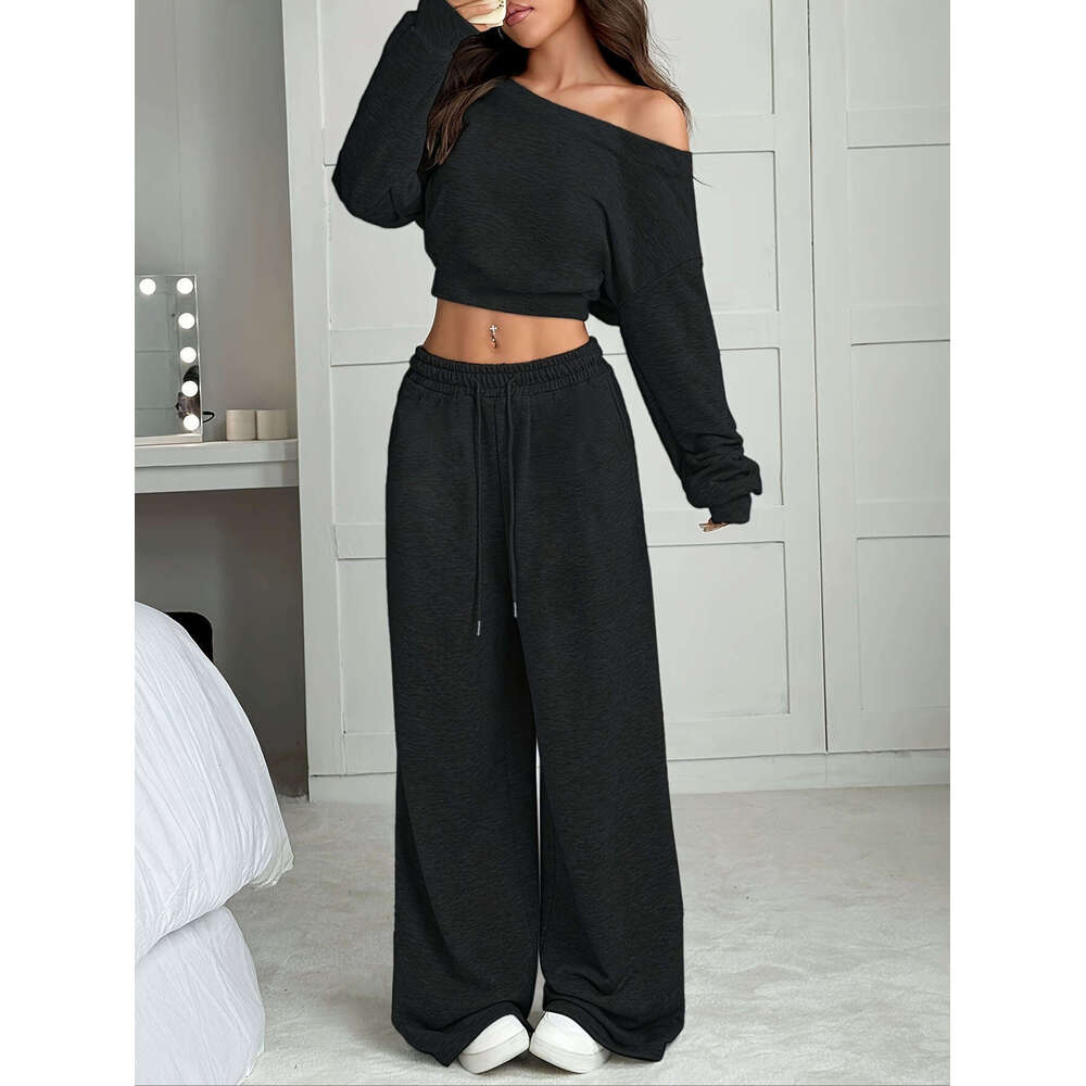 2026 Autumn Winter New Fashion Women's Clothing from Europe and America, Slim Fit Casual Long Pants Set