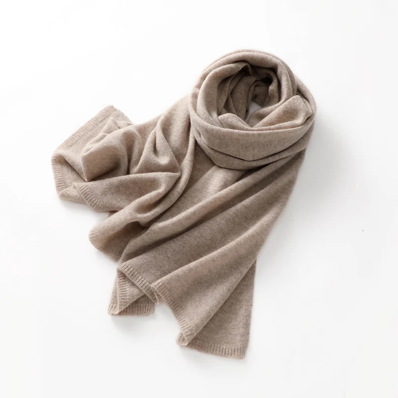 Quality 100 Cashmere Scarf for Women Men Solid Color Warm Winter Knit Wrap Soft Neck Warmer Fashion Lightweight 251225