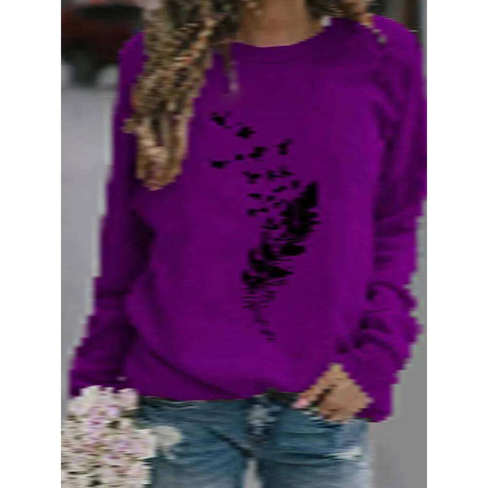 Women S-3XL Fashion Winter Womens Casual Long Sleeve Tops Ladies Print Sweatshirt high quality materials