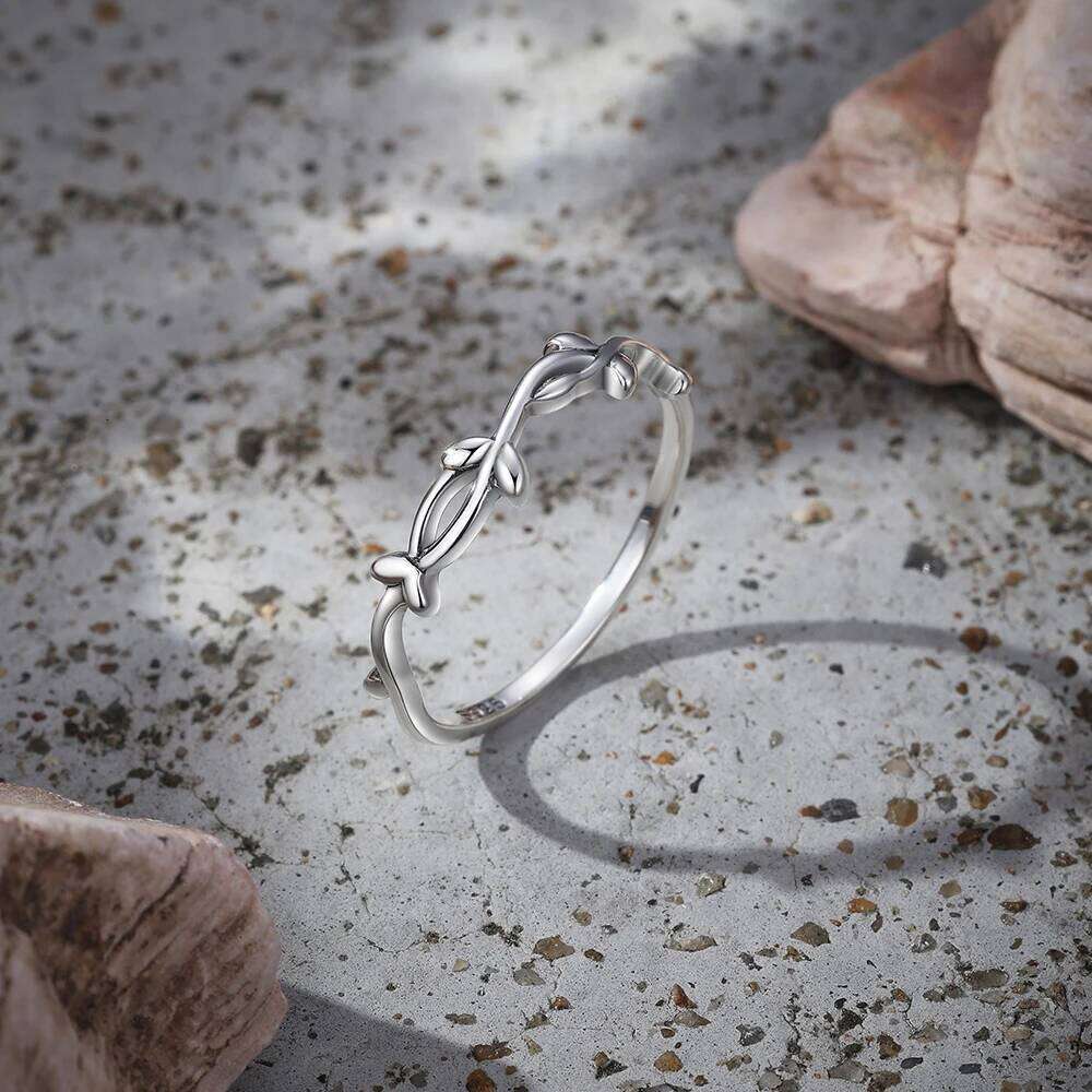 Aide 925 Sterling Silver Lotus Olive Branches Shape Make Old Retro Ring For Women Vintage Fine Jewelry Fashion Design Party Gift
