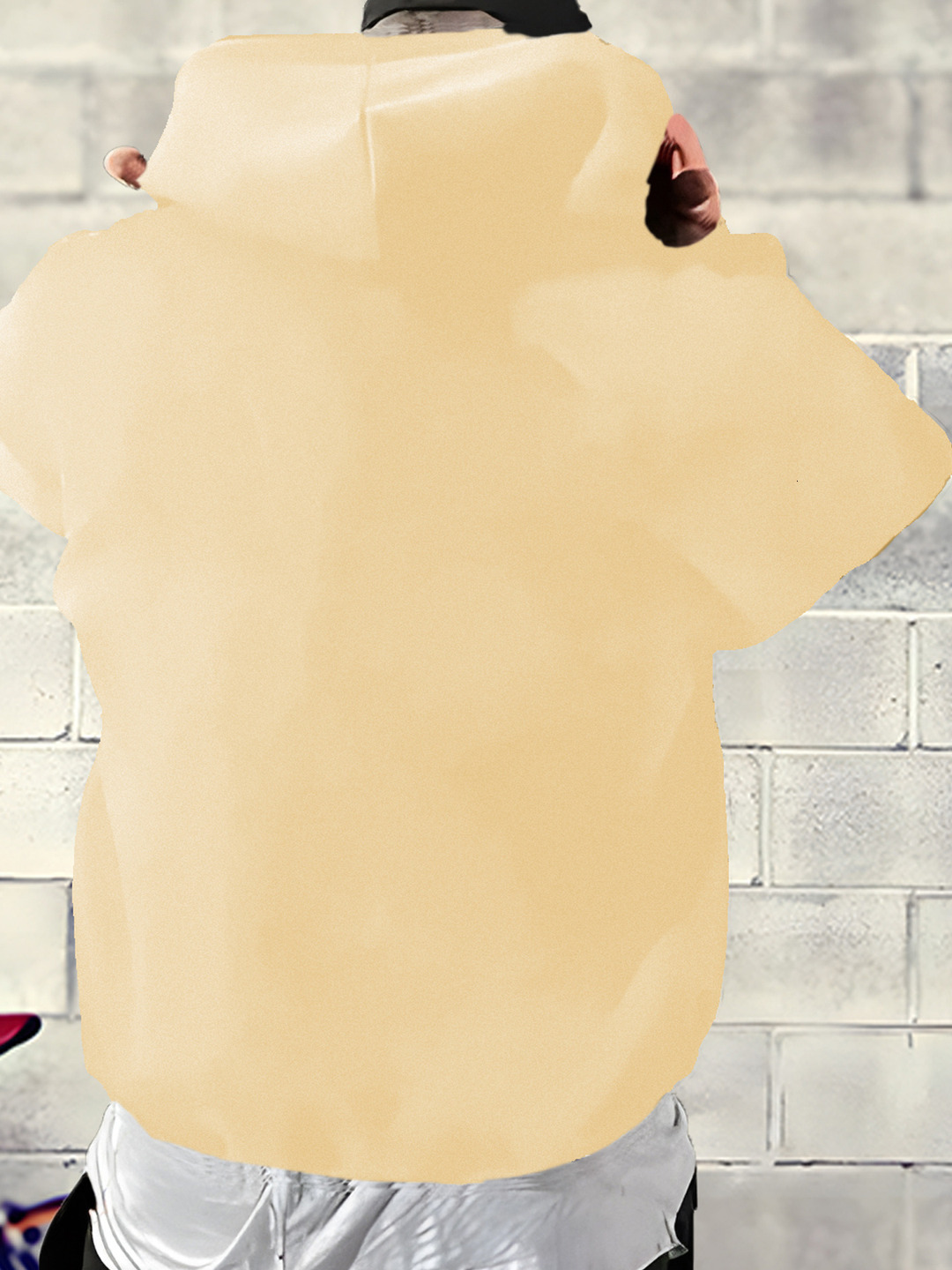 Men's Graphic Print Hooded Sweatshirt - Soft Polyester Blend Casual Pullover with Front Pocket, Vibrant Orange & Black Machine Washable for Autum