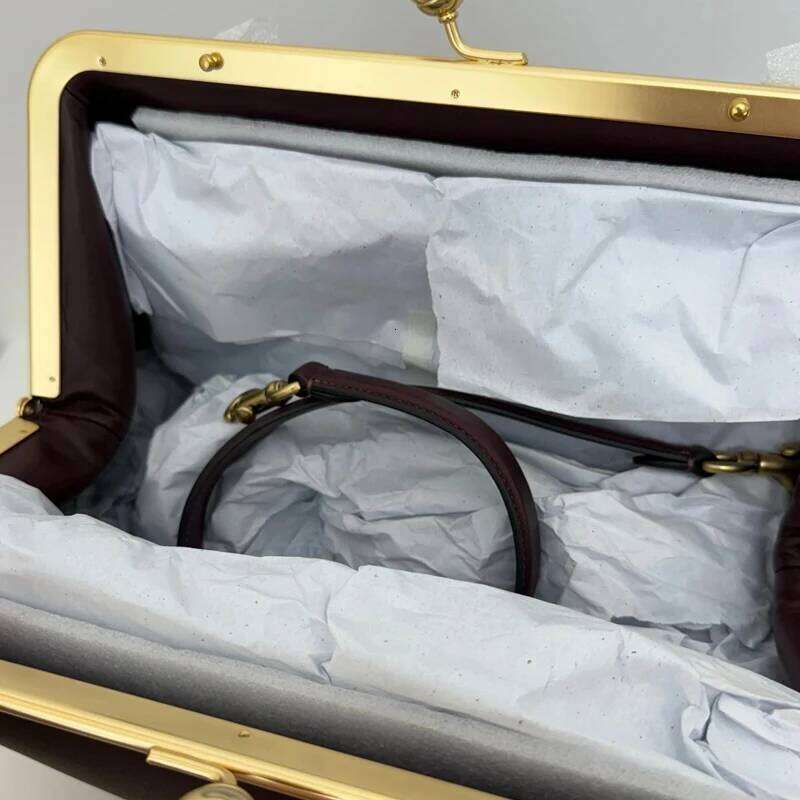 Classic Large Capacity Kisslock Frame Clip Bags For Women Luxury Designer Handbags Purses 2026 New In PU Lock Underarm Shoulder