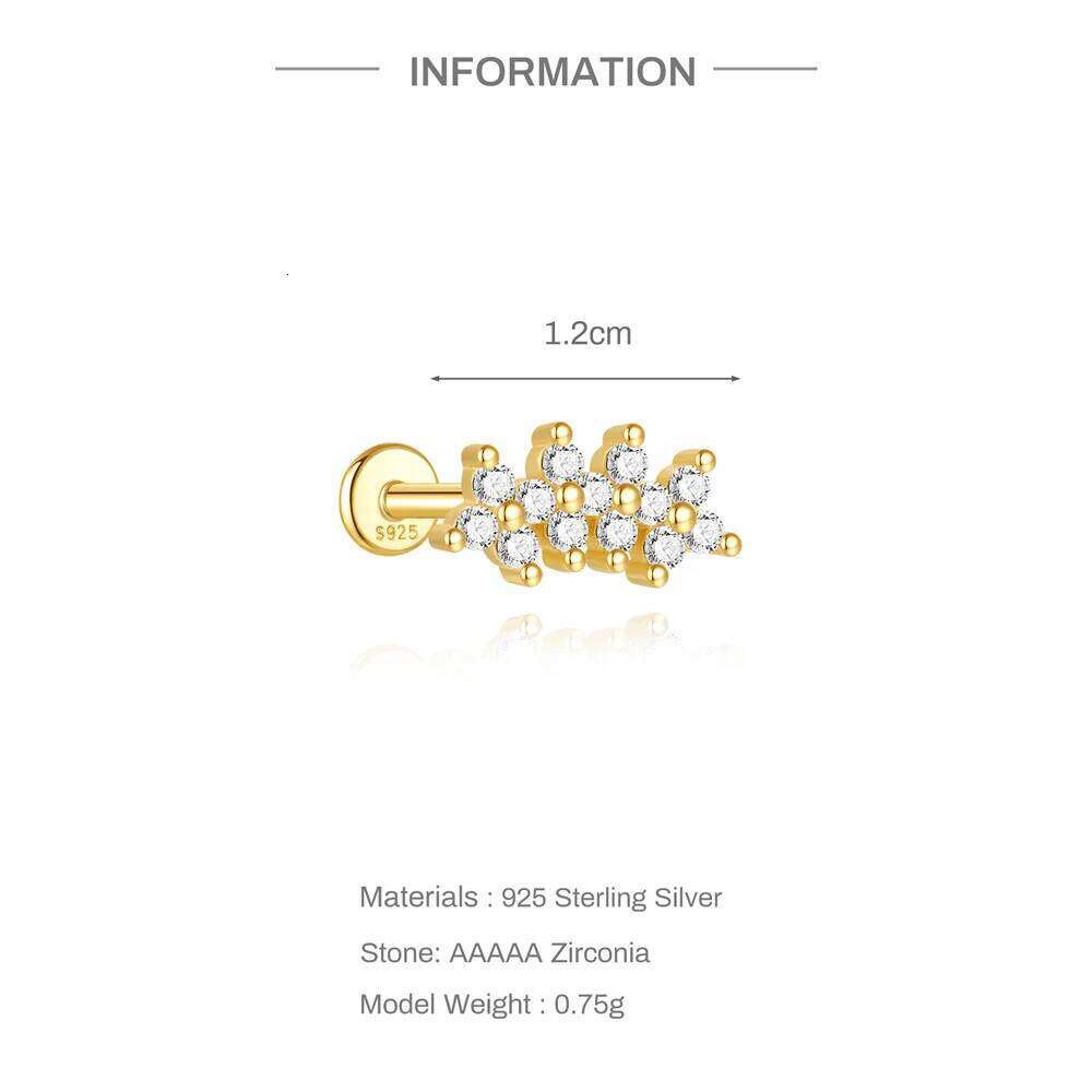 Aide 925 Sterling Silver Shiny Zircon Flower For Woman Piercing Earring Fashion Dainty Luxury Style DIY Y2k Xmas Gift Jewelry