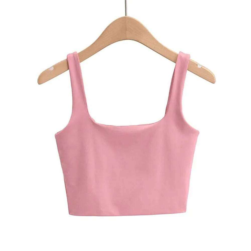 2024 Summer Women Sexy Sleeveless Fashion Short Square Collar Tank Tops 6 Colors