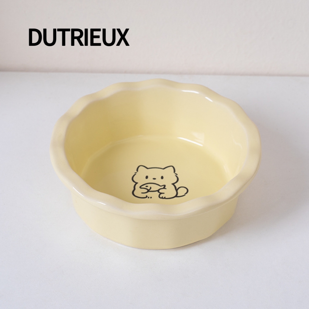 H2086 High-quality ceramic pet bowl - with silicone mat for non-slip and easy cleaning