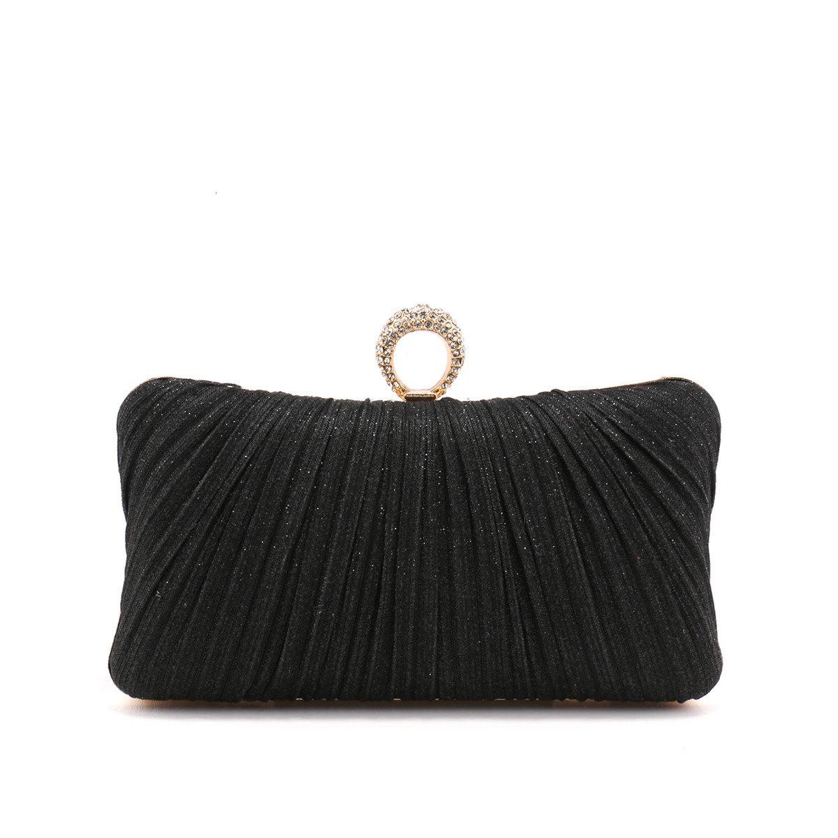 Valentines Day Evening Bags Finger Ring Diamonds Clutch Ruched Fashion Prom Dinner Handbags With Chain Purse 251231