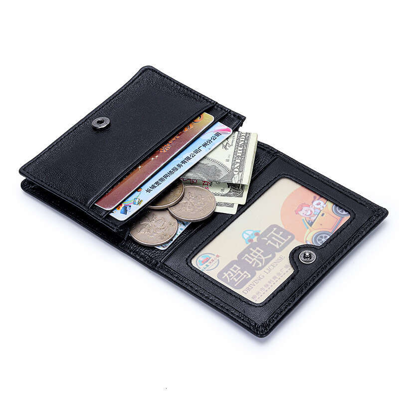 Wholesale Sheepskin Woven New Business Holder Women Genuine Leather Multi-Function Bag Men Card Clip Simple Coin Purse
