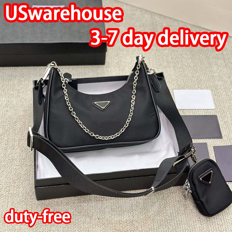 Designer bag fashionable luxury classic black environmentally friendly nylon canvas material shoulder bag handbag 2005 and 2000 multi color styles versatile 01