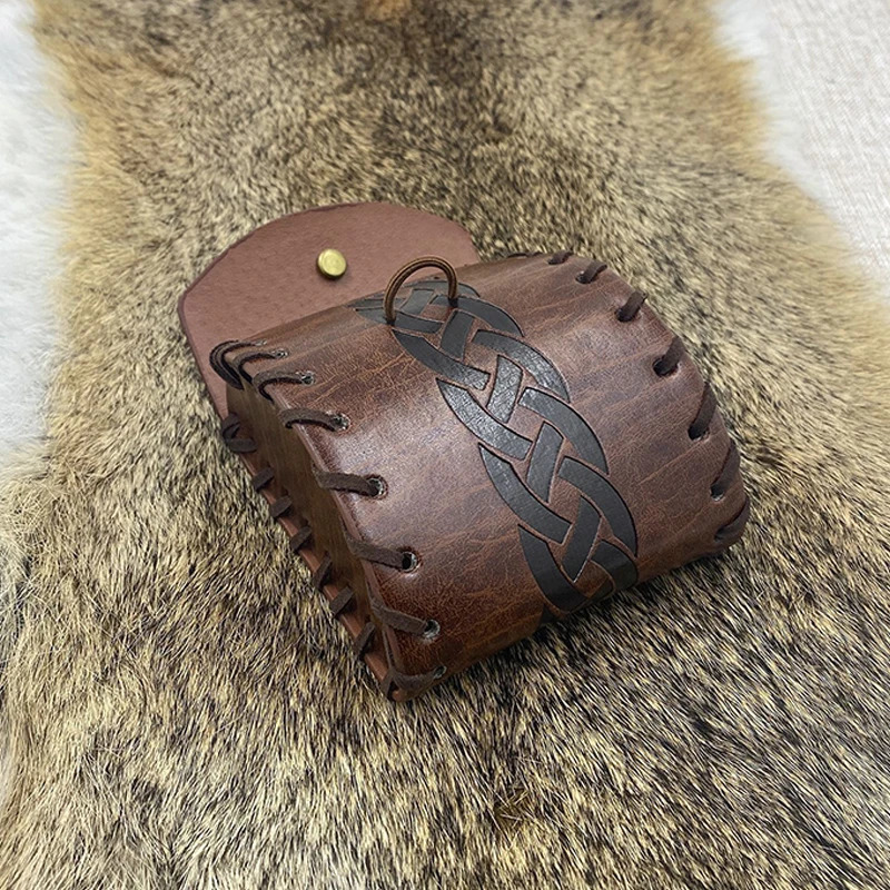Medieval Small Square Bag Nordic Viking Style Retro Waist Bag Men Crossbody Bags Square Coin Purse Storage Bag Cosplay Props 251231