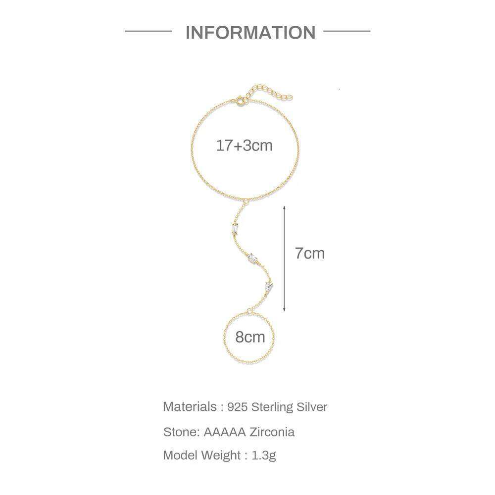 Aide S925 Sterling Silver Octagram Pendant Finger Bracelets Fashion Adjustable Chains Jewelry for Women Star Charm Bracelet