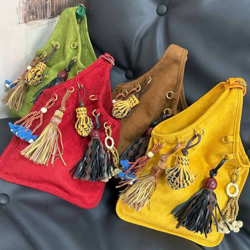Suede Doll Pendant Bag New Niche Design Top-Layer Sheepskin Fleece Fringed Tassel Vintage Women's Fashion Handbag Suotong251222