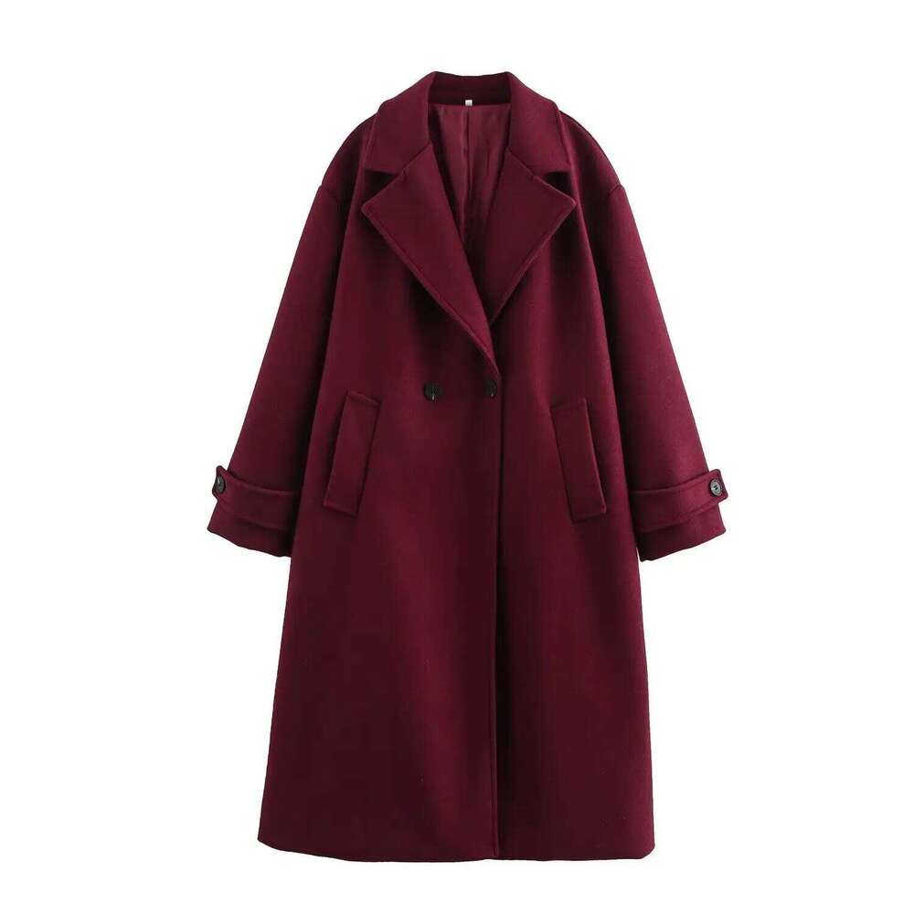 Autumn New Women's Clothing Style Fashionable Tri Color Luxury Loose Collar Long Sleeve Coat