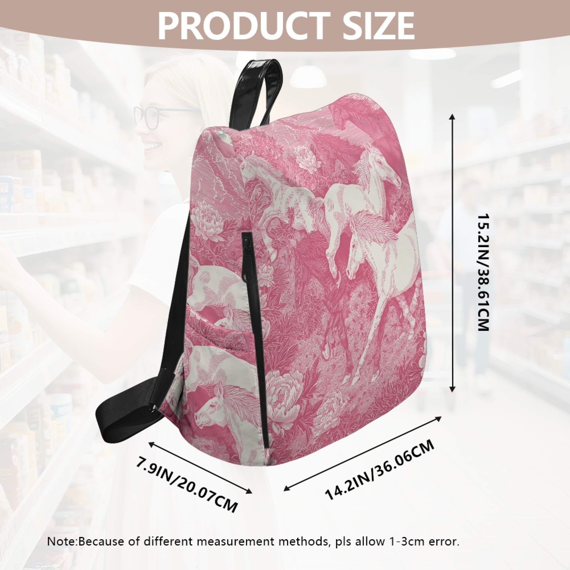 Custom H Designer Fashion Anti Theft Backpack Luxury Horse Pattern Unisex Full Print Backpack Laptop Bag Travel Bag H37