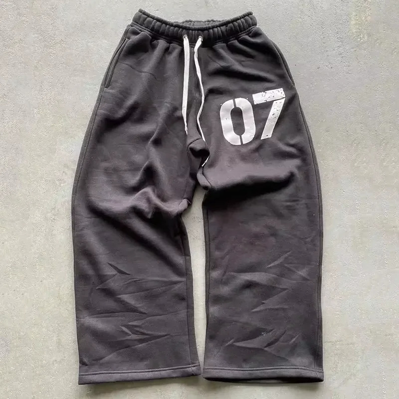 Y2K Streetwear Set Casual Baggy Sweatpants Fashion Zipper Hoodie Spring American Street Hiphop Pants Printed Clothes 251230