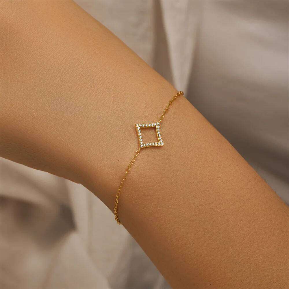 Aide 925 Sterling Silver Star Inlaid Opal With Mini Zircon Chain Bracelet For Women High Quality Elegant K Gold Jewelry Gift