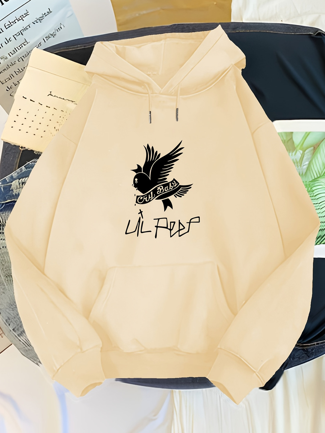 Men'S Stylish Hoodie Featuring a Rose Phrase 'LOVE YOURSELF', Designed Comfort with Long Sleeves, Ideal for Daily Wear During The Autum