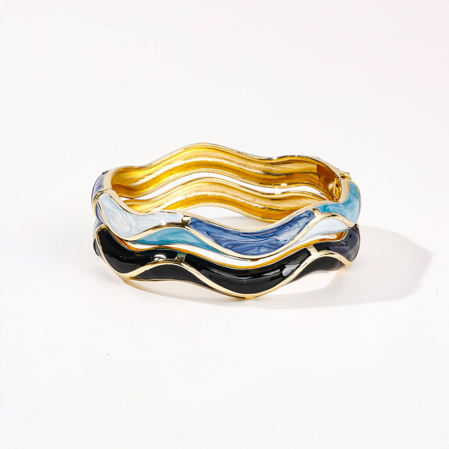 Oval Brushed Open Adjustable Fashion Minimalist Style Elegant Bracelet Light Luxury Retro Personality Jewelry Flowing Sand