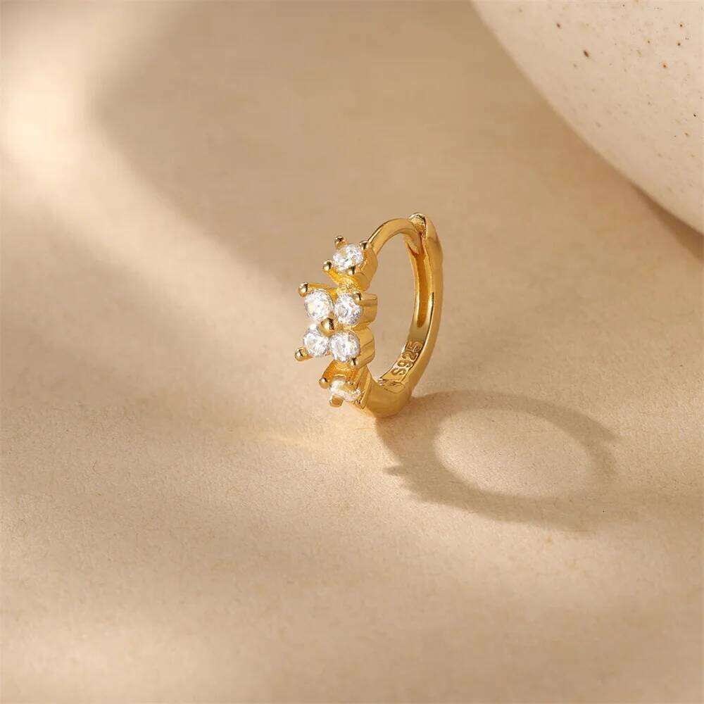 Aide 1piece S925 Sterling Silver Zircon Tassel Drop Cuff Hoop Earrings Fo Women Multi-Use Piercing Jewelry for Ear & Nose