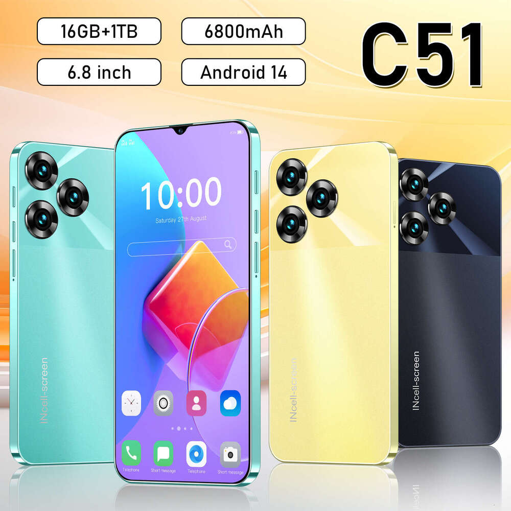 Famous brand cross-border new product smartphone C51 phone 16+1TB foreign trade large screen smartphone source factory CKS