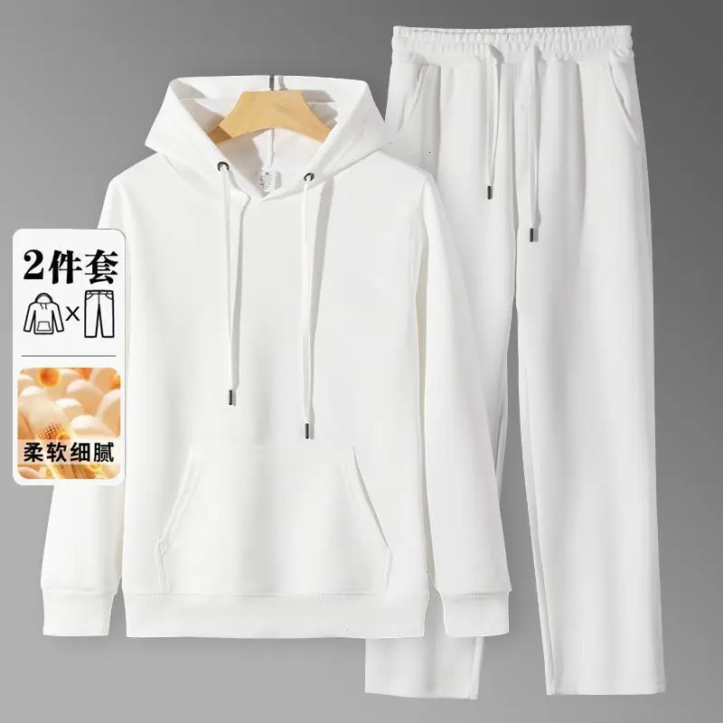 2026 Mens StraightLeg Casual Suit Trendy Hooded Sweatshirt and Sweatpants Loose Fit Versatile Autumn Sports 251230
