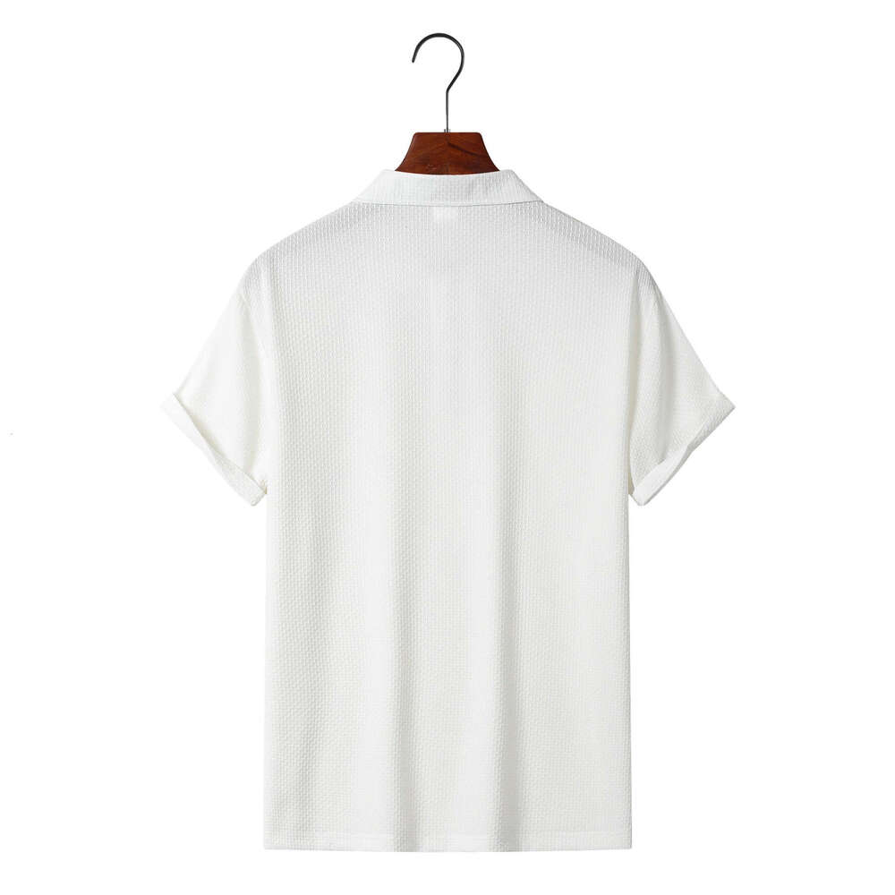 European and American Summer New Cross-Border Men's Solid Color Fashion Casual T-Shirt Button