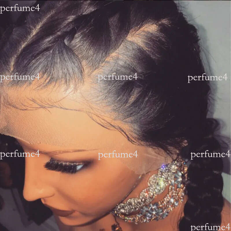 Chemical fiber front lace wig women half-hand hook stylish black long straight hair big jaundice fish bone braids