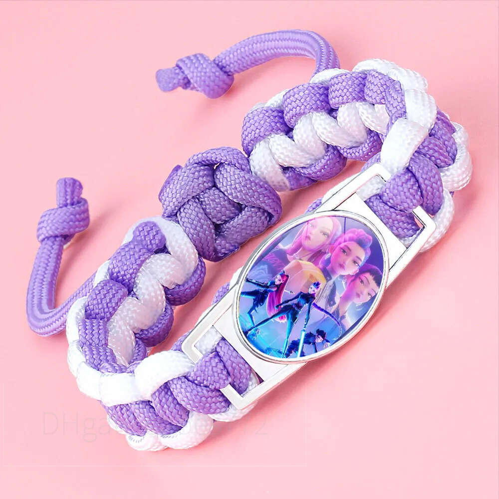 KPOP Huntress Squad Braided Anime Peripheral Crystal Inlaid Colorful Adjustable Rope Bracelet Fashion Jewelry Gift 114893