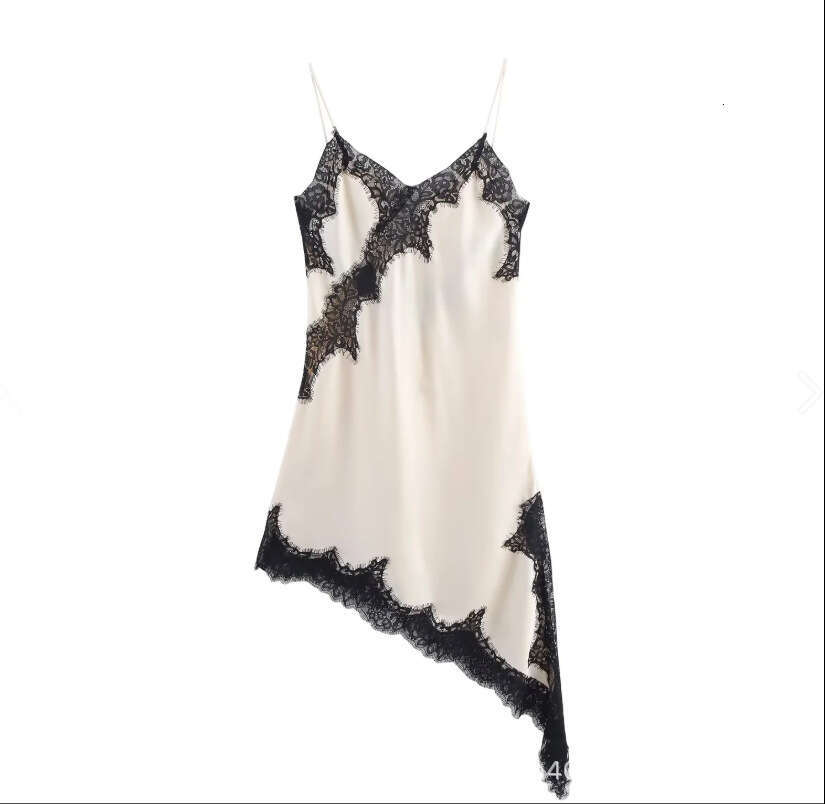 Cross-Border Foreign Trade 2025 European and American Style Women's Fashion Elegant Sexy Lace Asymmetric Dress 5919200