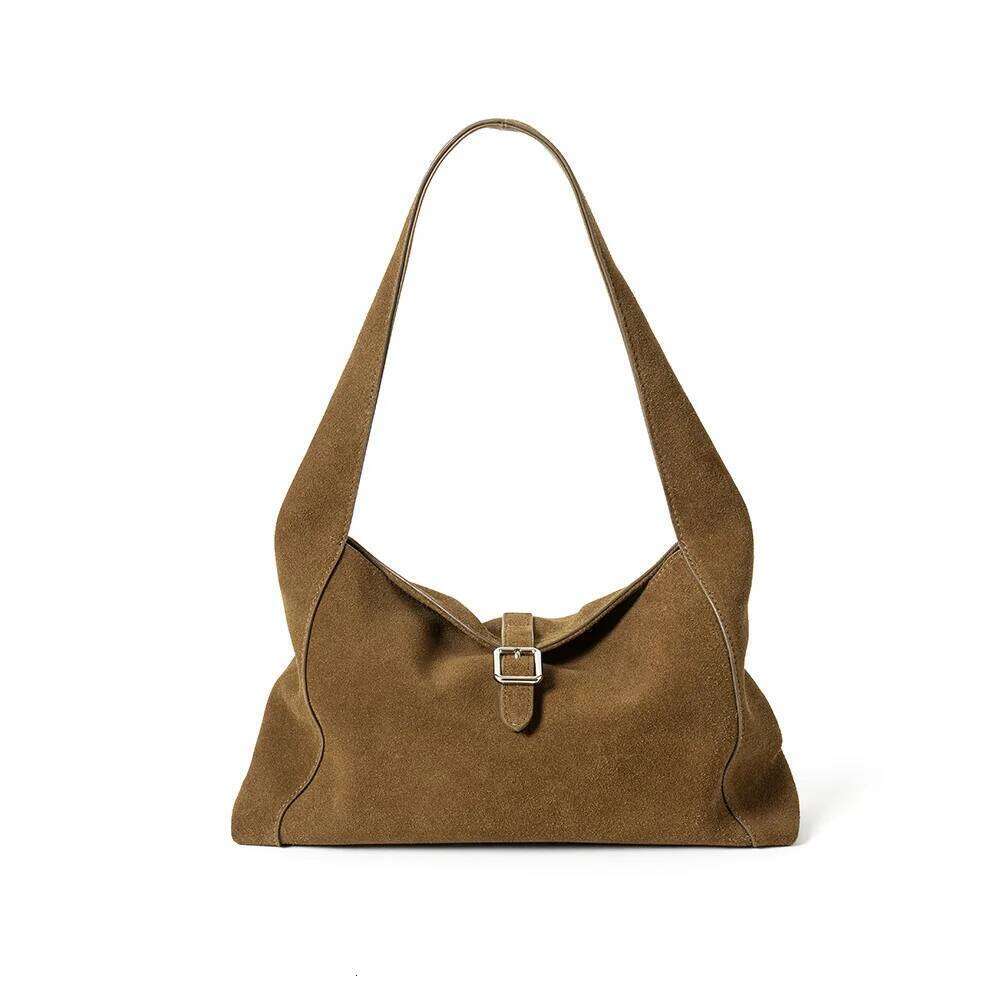 Suede Women's Armpit Tote New Niche Design Large Capacity Vintage Frosted Cowhide Simple Hand-Laundry Shoulder Bag Suotong251222