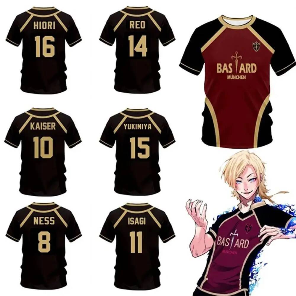 Z87y Men's T-shirts Jersey Futsal Pattern Vl Replika Blue Lock Anime Bastard Munich Summer Mens and Womens 3dt Casual Sports t Shirt Tops Kvcw