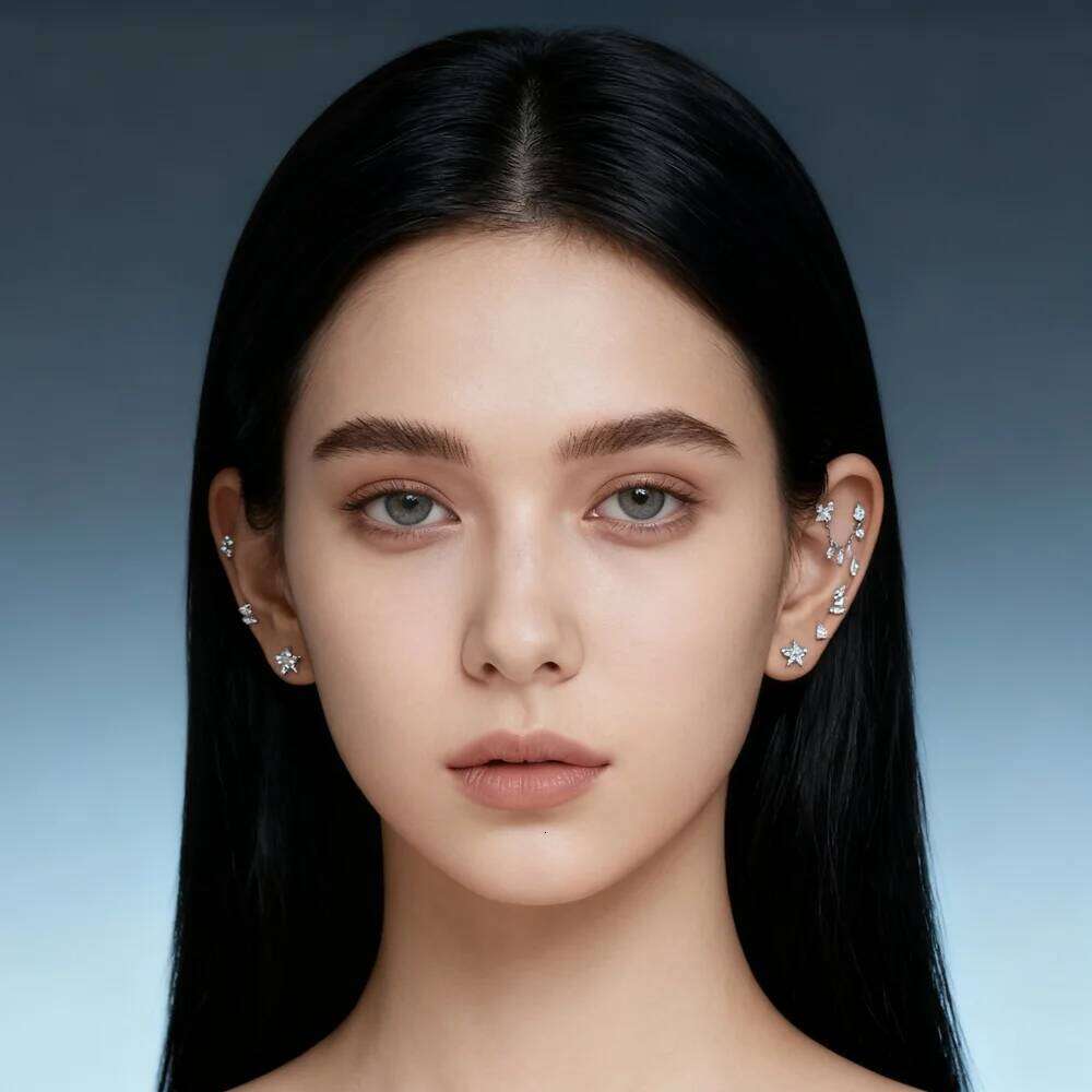 Aide 100% 925 Sterling Silver Shiny Moissanite Diamond Stud Earring Women Sparkling Party Christmas Gifts Anniversary Pendientes