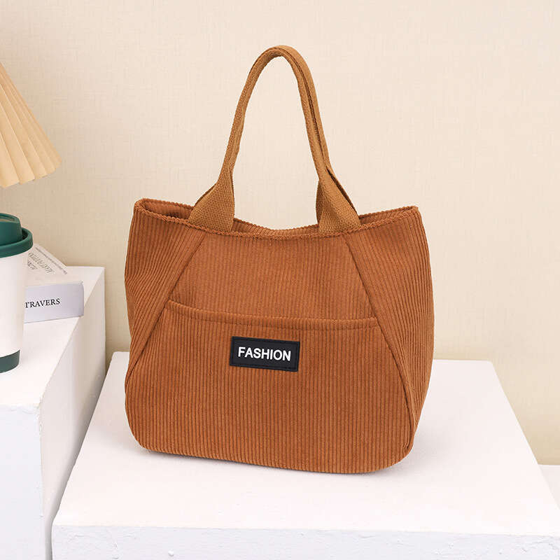 Fashion Corduroy Single Shoulder 2025 New Large Capacity Tote for Women Ins Forest Style Underarm Bag Handbag
