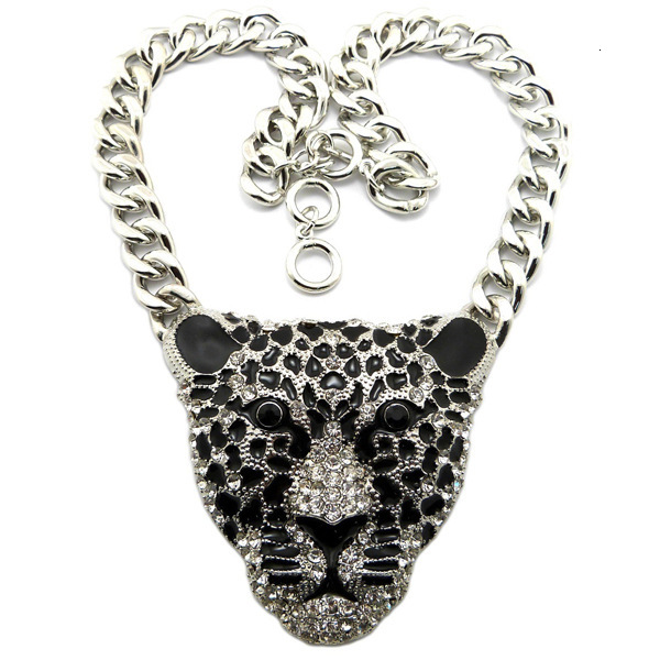 Luxury Brand Designer Jewelry Halloween Hot-Selling Queen Style Sweater Accessories Sweater Chain European And American Style Leopard Head Long Knitte