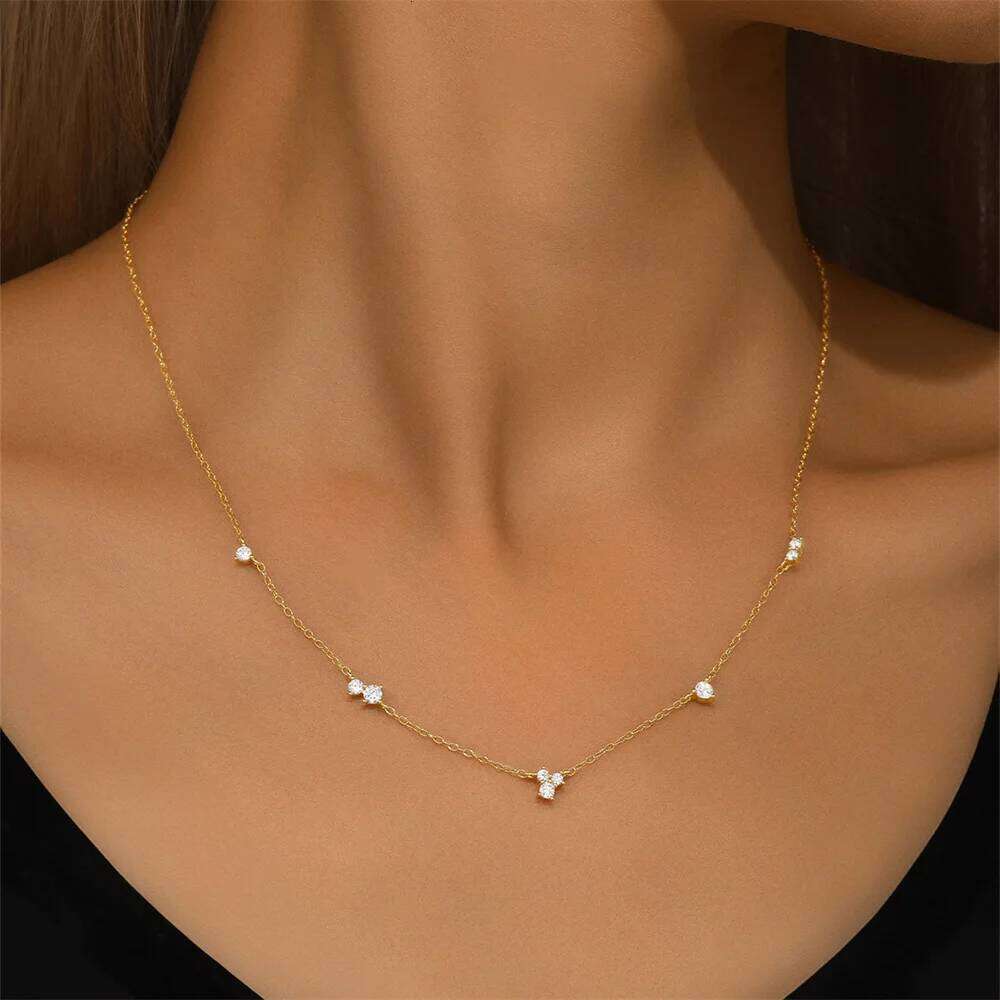 Aide Plata 100% 925 Sterling Silver for Women Dainty Heart Star Pendant Necklaces Wedding Party Jewelry Accessories