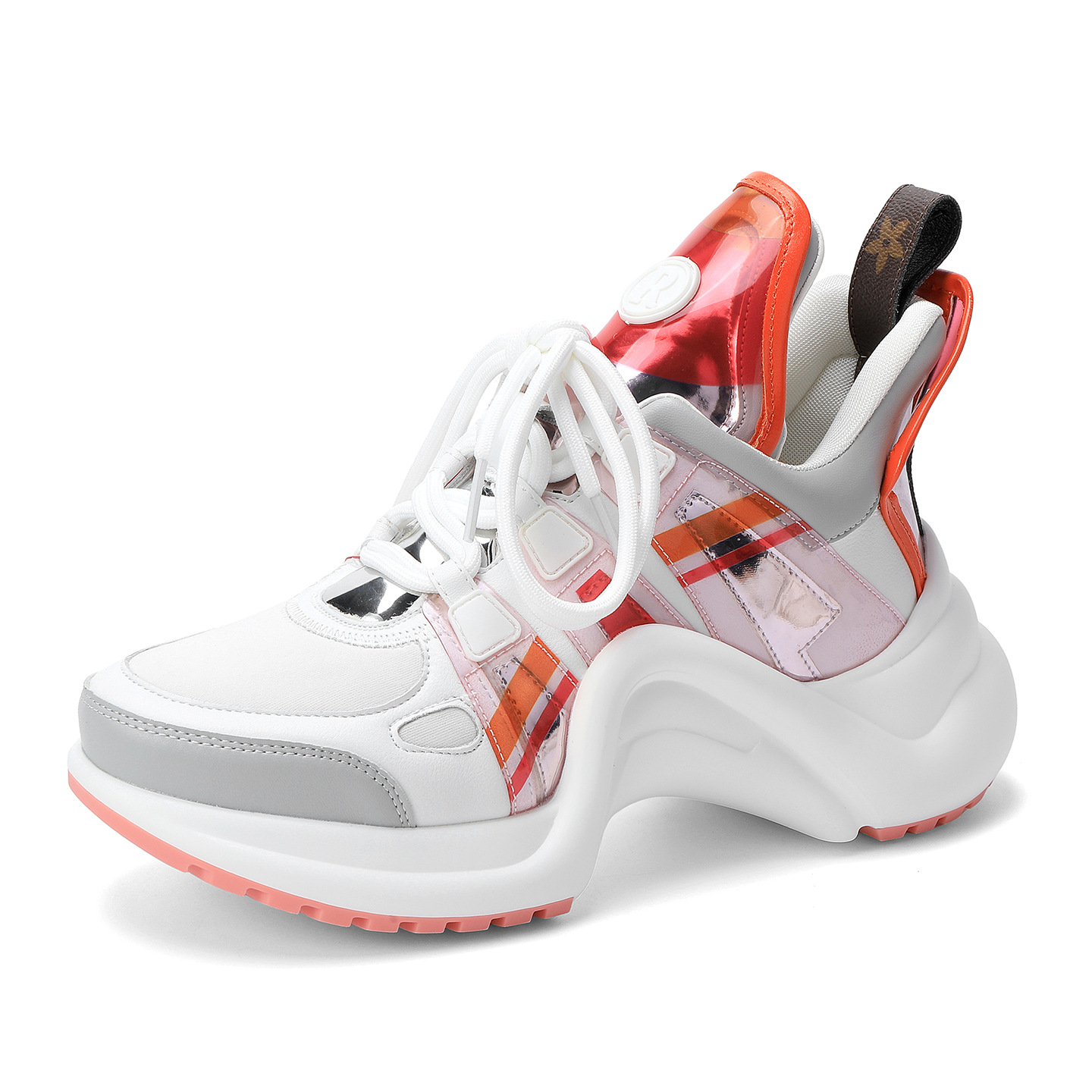 2026 New Women's Dad Shoes Versatile Black White Brown Thick Sole Lace-up Elevated Casual Sneakers INS Fashion Trend Running Shoes For outdoor Lo