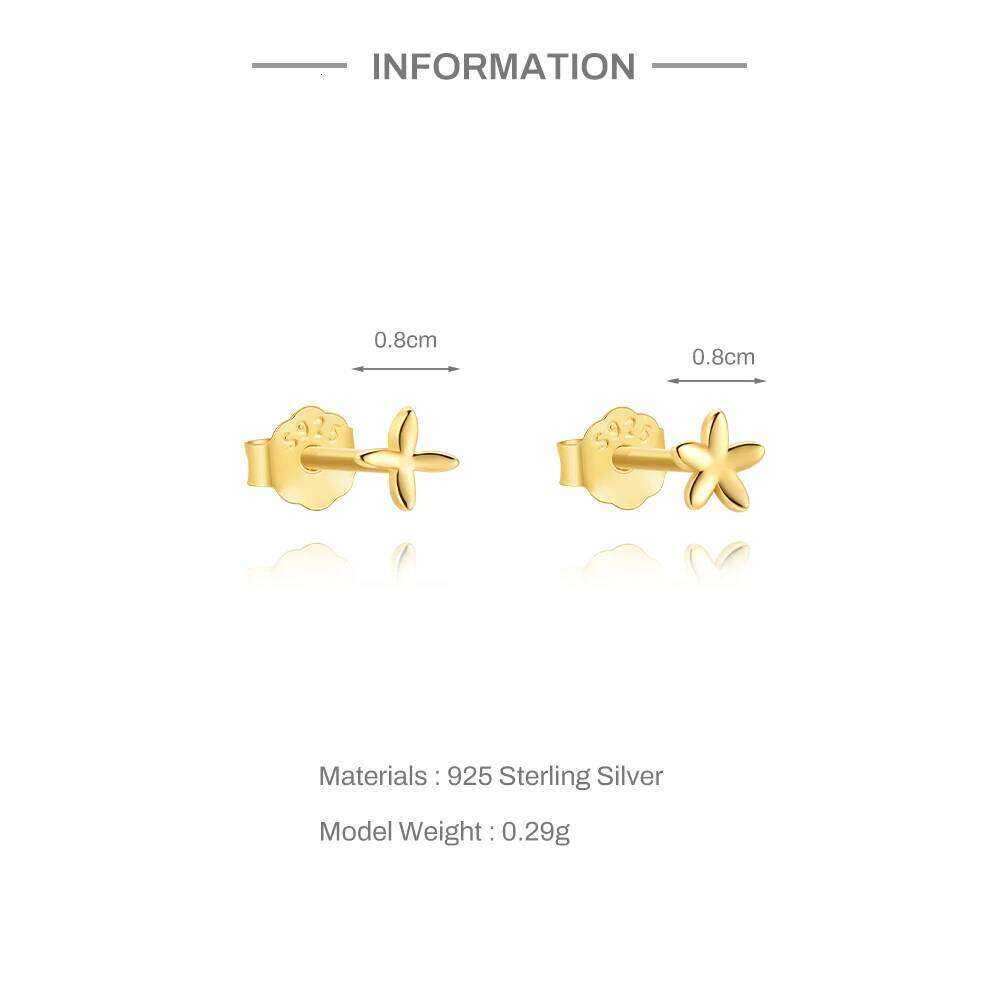 Aide 925 Sterling Silver Dainty Flower Stud Earrings For Fashion Women Party Cute Jewelry Girls Birthday Minimalist Accessories
